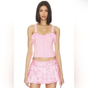 NWT‎ Free People x We Are HAH Women's Seams Like a Princess Corset Rose Small